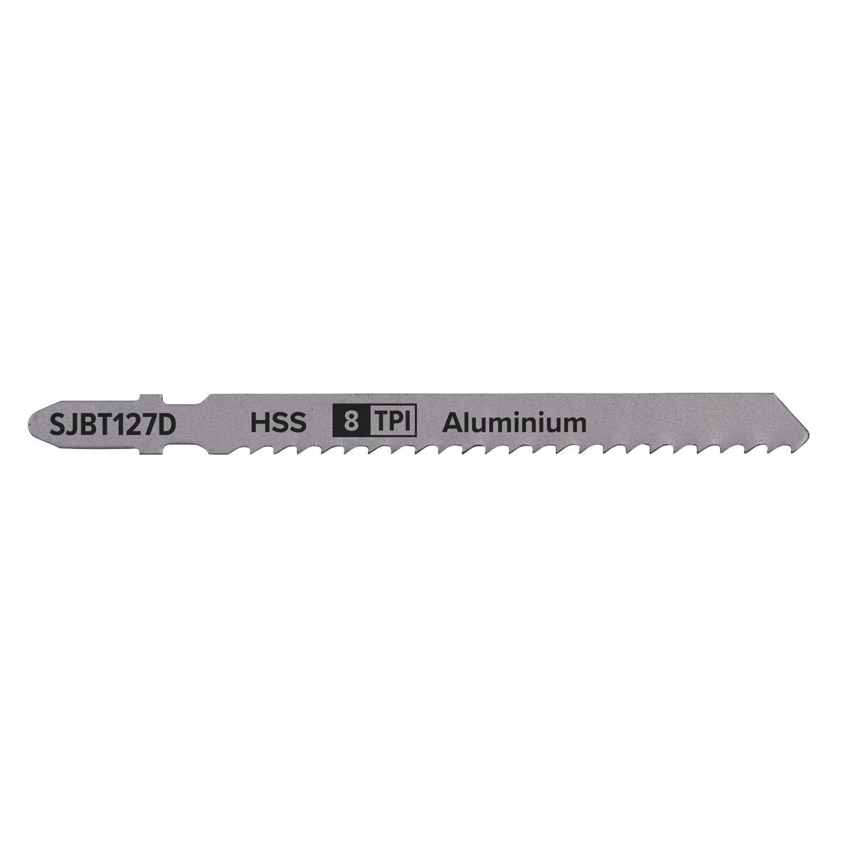 Sealey SJBT127D Jigsaw Blade Aluminium 100mm 8tpi - Pack of 5 Sealey