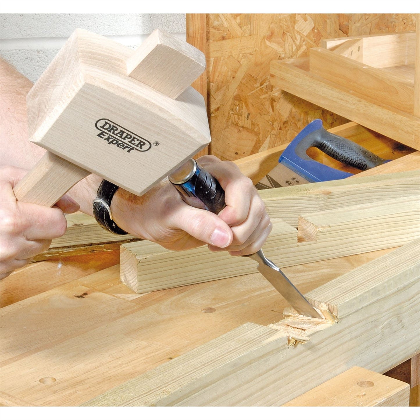 Draper 24408 Soft Grip 'Pound Thru' Bevel Edge Wood Chisel 25 x 140mm Draper