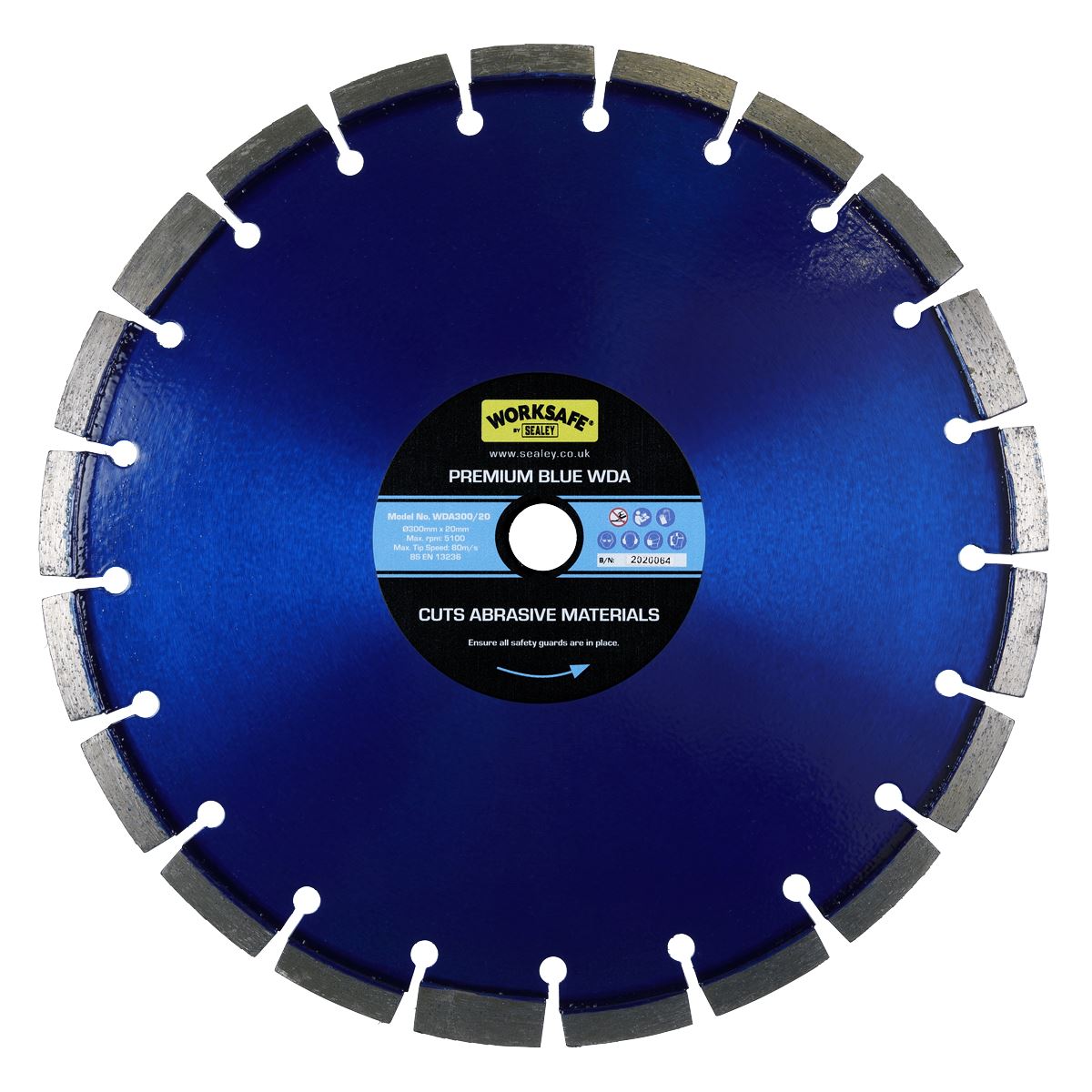 Sealey WDA300/20 Premium Blue WDA Diamond Blade Ø300 x 20mm Sealey