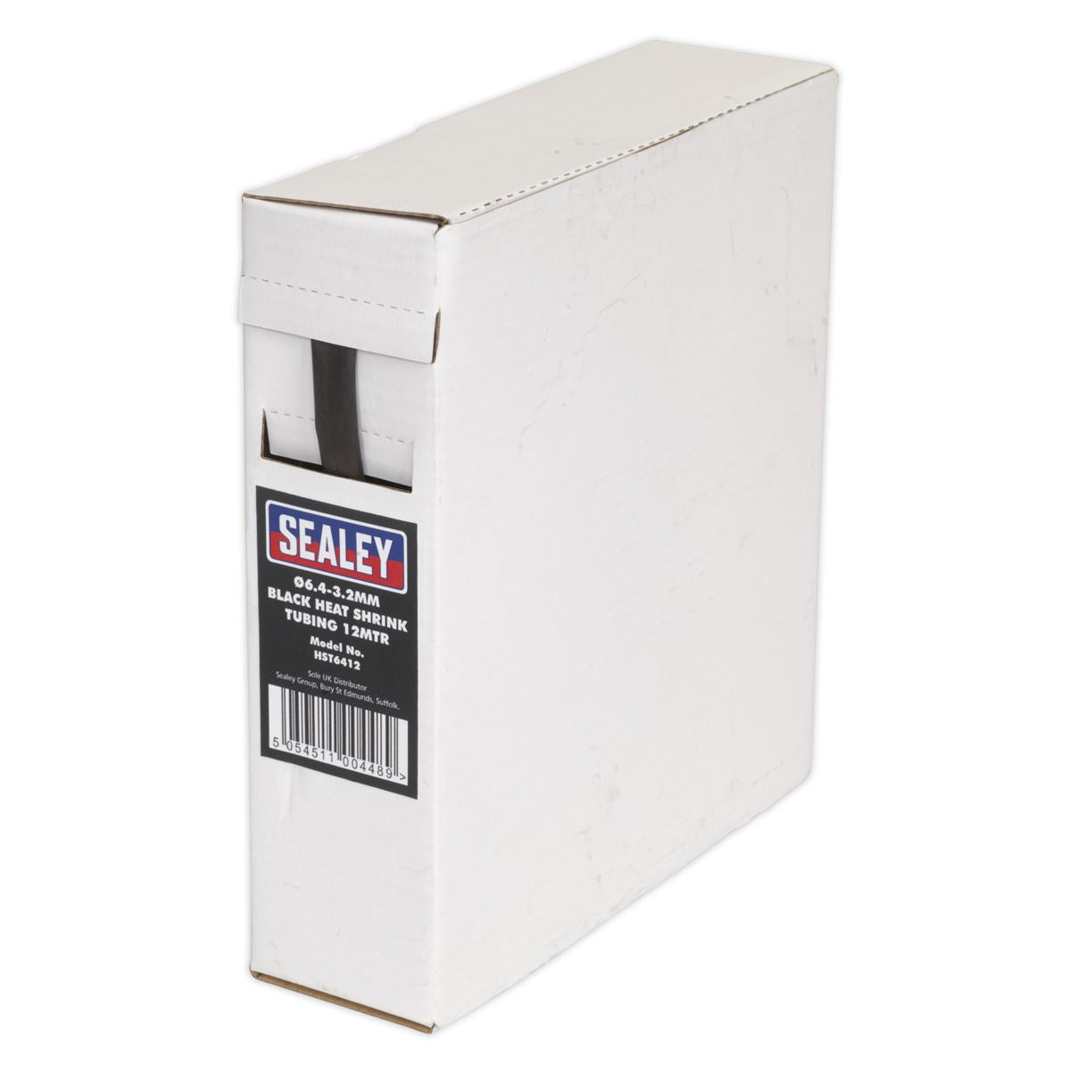 Sealey HST6412 Heat Shrink Tubing Black Ø6.4-3.2mm 12m Sealey