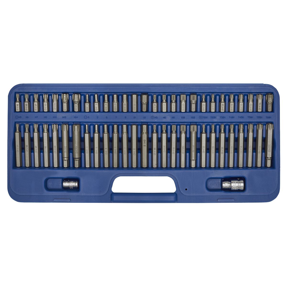 Sealey AK21956 Security TRX-Star*/Hex/Ribe/Spline Bit Set 56pc 3/8" & 1/2"Sq Drive Sealey