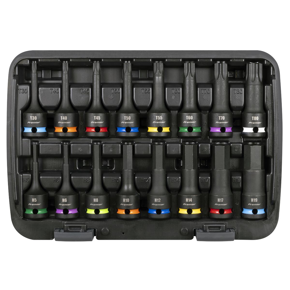 Sealey AK56005 Premier Hex & TRX-Star* Impact Socket Bit Set 1/2"Sq Drive 16pc Sealey