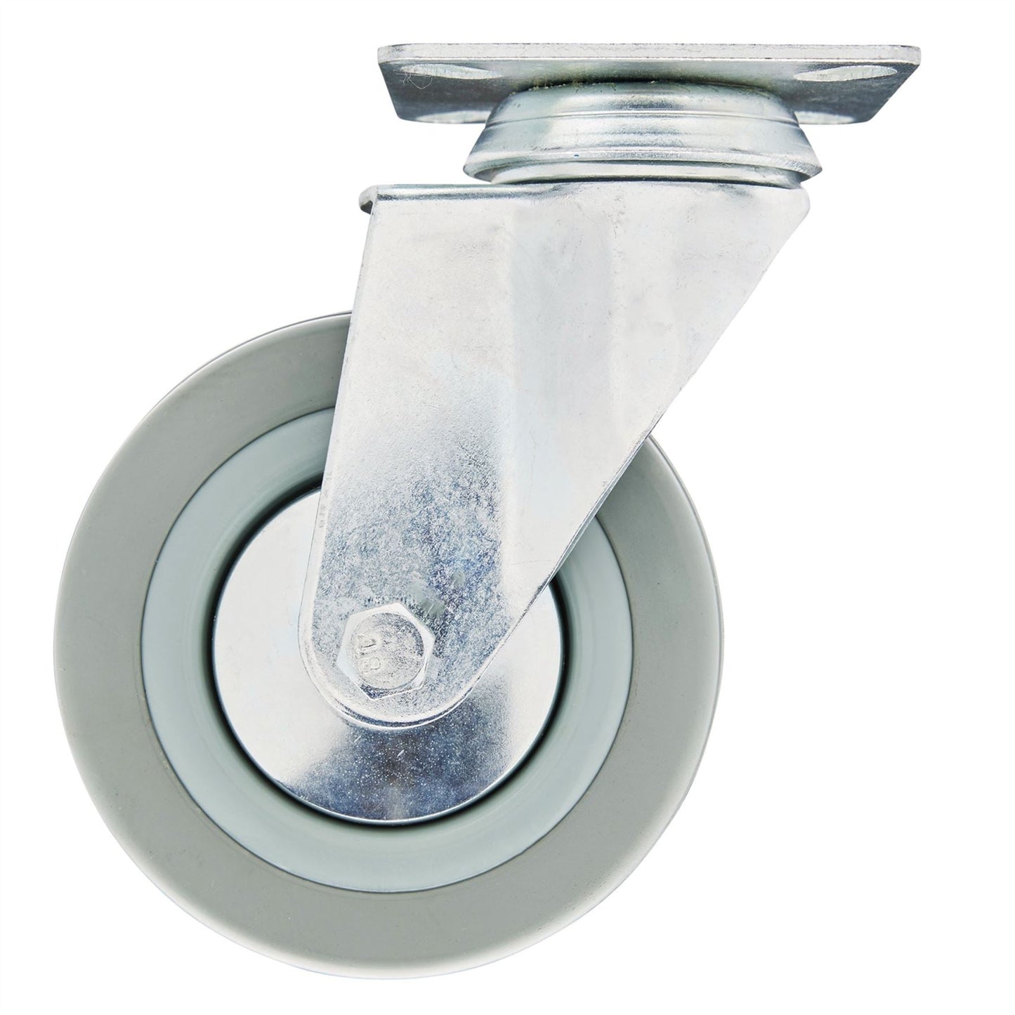 Draper 65478 Swivel Plate Fixing Rubber Castor 100mm Diameter S.W.L. 80kg Draper