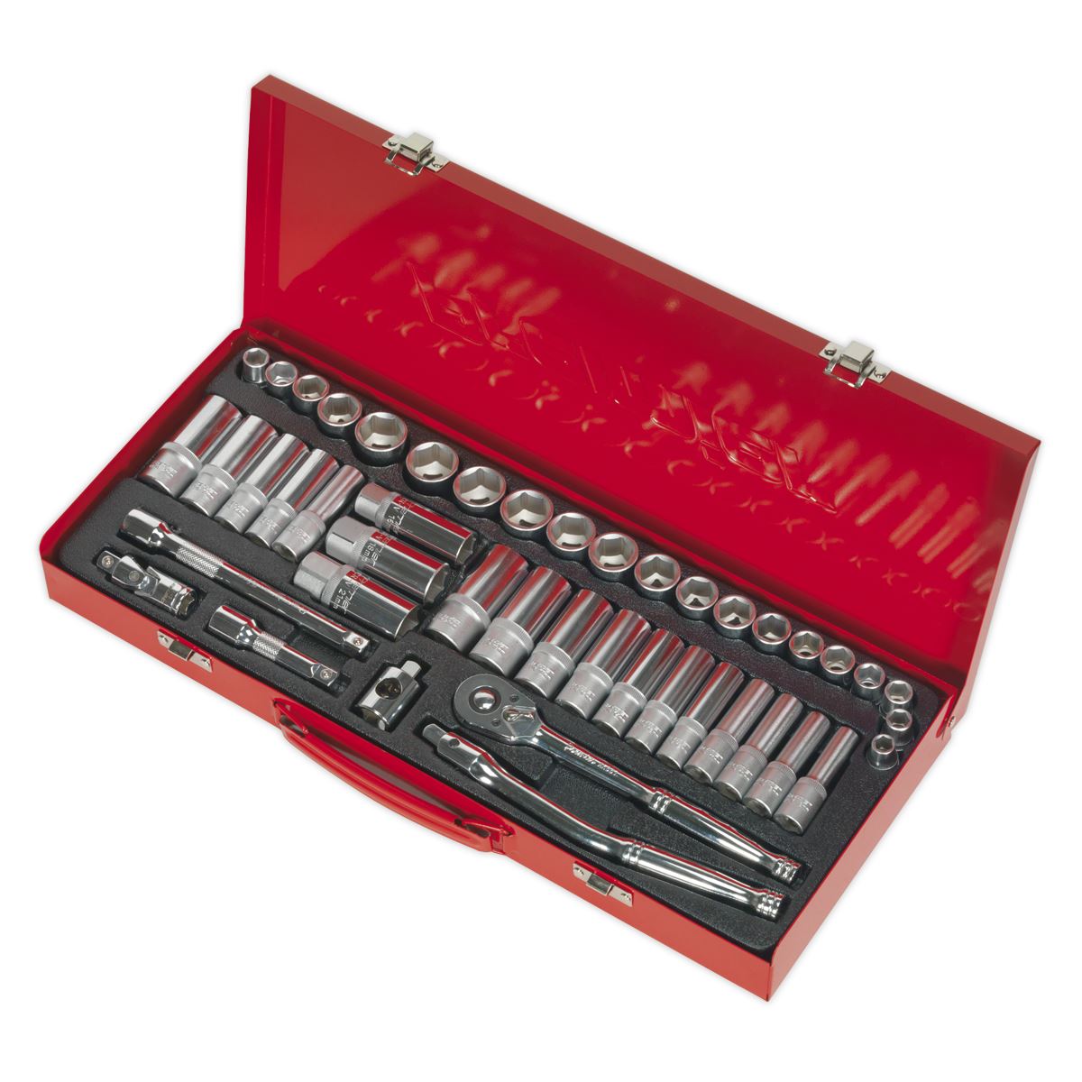 Sealey AK692 Socket Set 45pc 3/8"Sq Drive 6pt WallDrive® - Metric/Imperial Sealey
