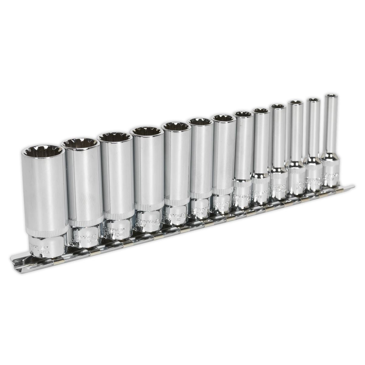 Sealey AK69813D Socket Set 13pc Deep 1/4"Sq Drive Total Drive® Sealey