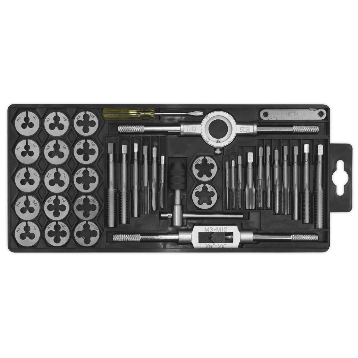 Sealey AK301 Tap & Die Set 40pc Split Dies - Metric Sealey