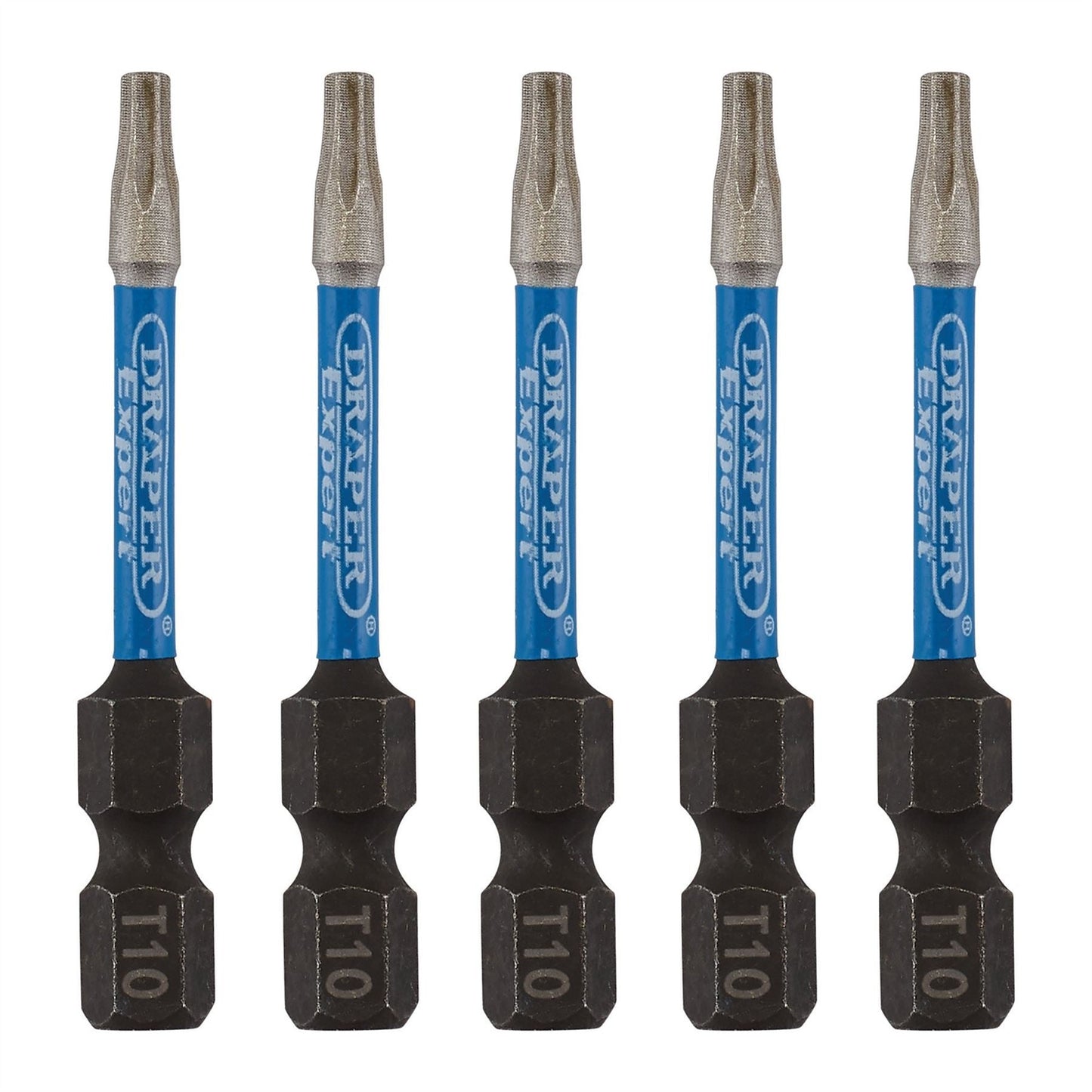 Draper 05649 Expert TX-STAR® Impact Screwdriver Bits T10 x 50mm 1/4" Hex Pack of 5 Draper