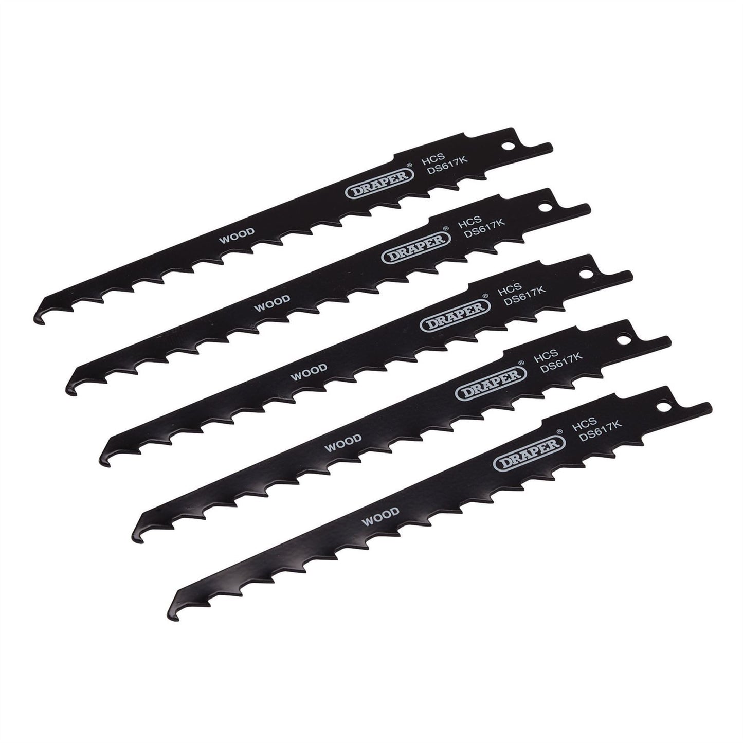Draper 43066 Reciprocating Saw Blades for Wood and Plastic Cutting 150mm 3tpi Pack of 5 Draper