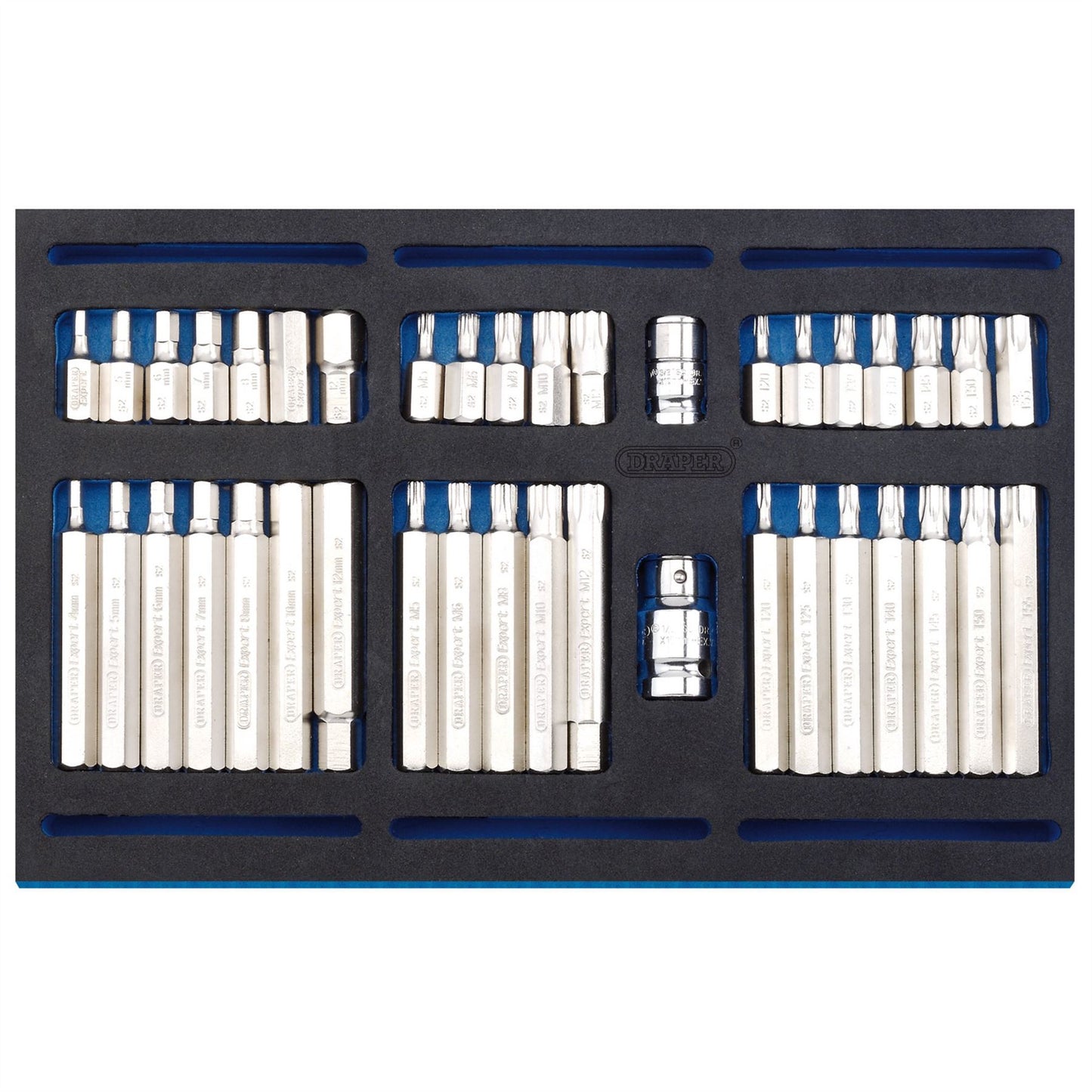 Draper 63515 Screwdriver Insert Bit Set in 1/4 Drawer EVA Insert Tray 40 Piece Draper