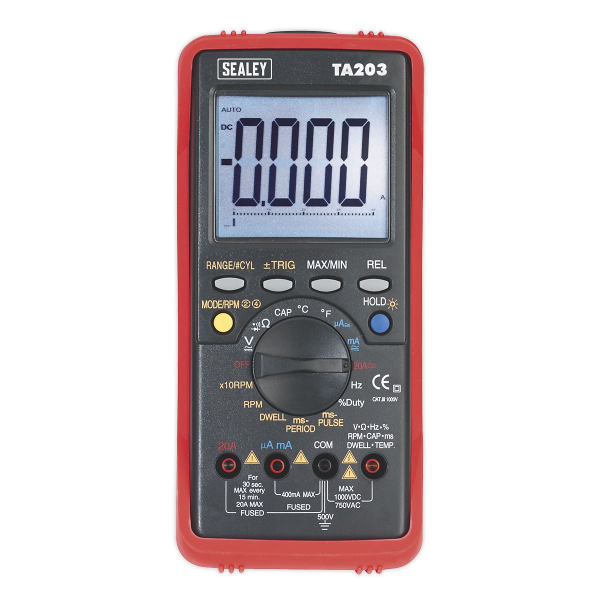 Sealey TA203 Digital Automotive Multimeter 15-Function Bar Graph/PC Link Sealey