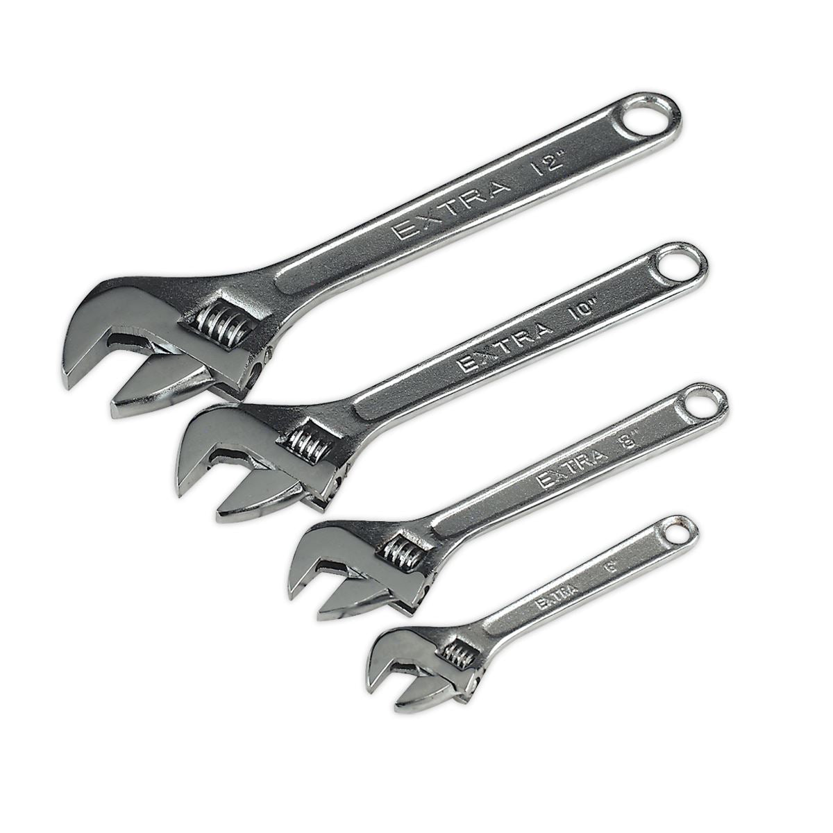 Siegen S0449 Adjustable Wrench Set 4pc 150 200 250 & 300mm Siegen