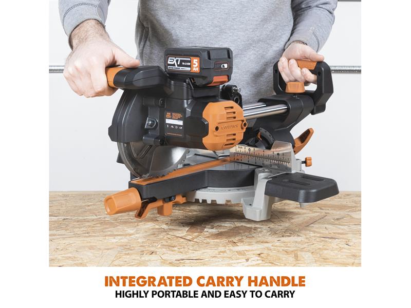 Evolution R185SMS-Li EXT Sliding Mitre Saw 18V 1 x 4.0Ah Li-ion Evolution