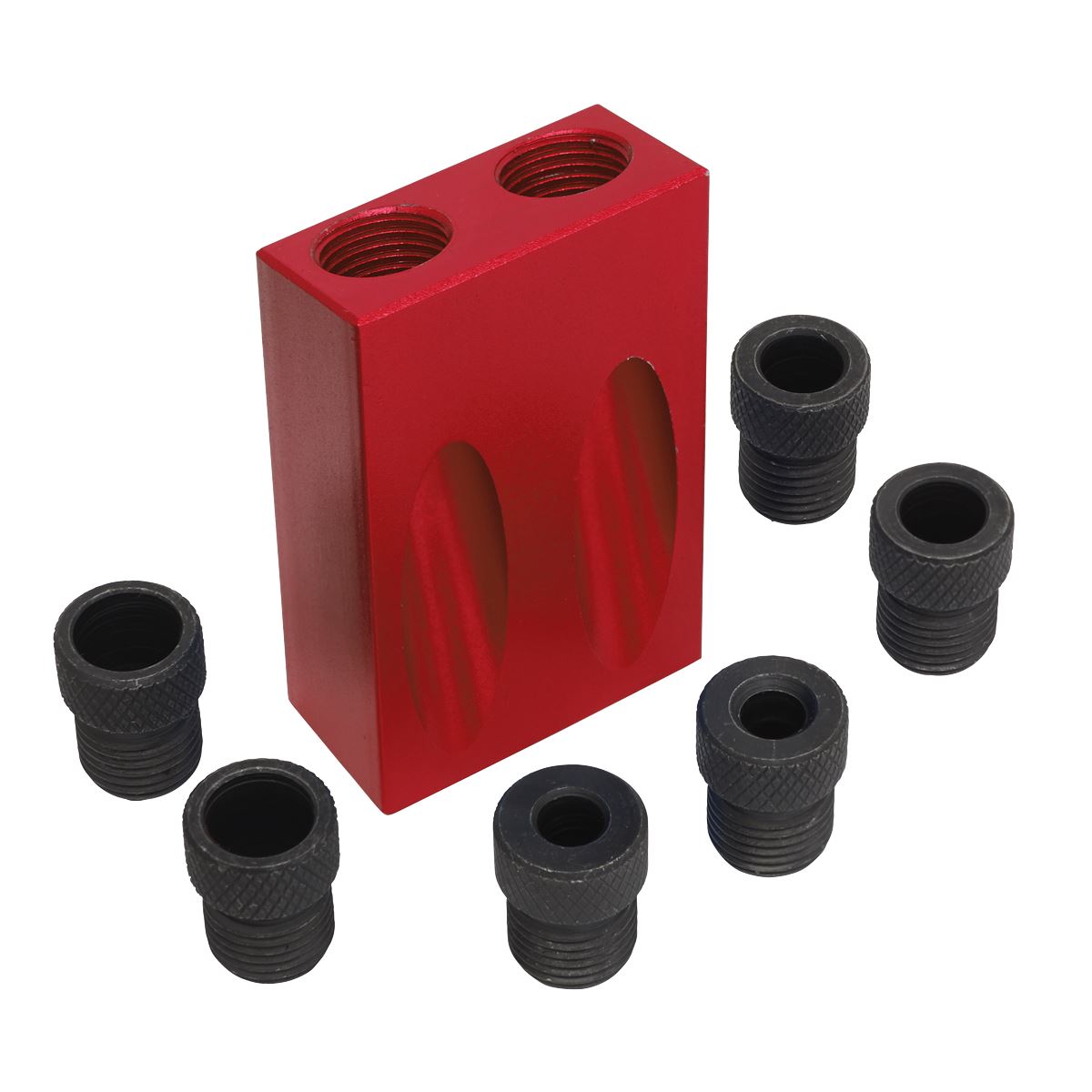 Sealey DJ02 Dowelling Jig Set 7pc Angled Pocket Sealey