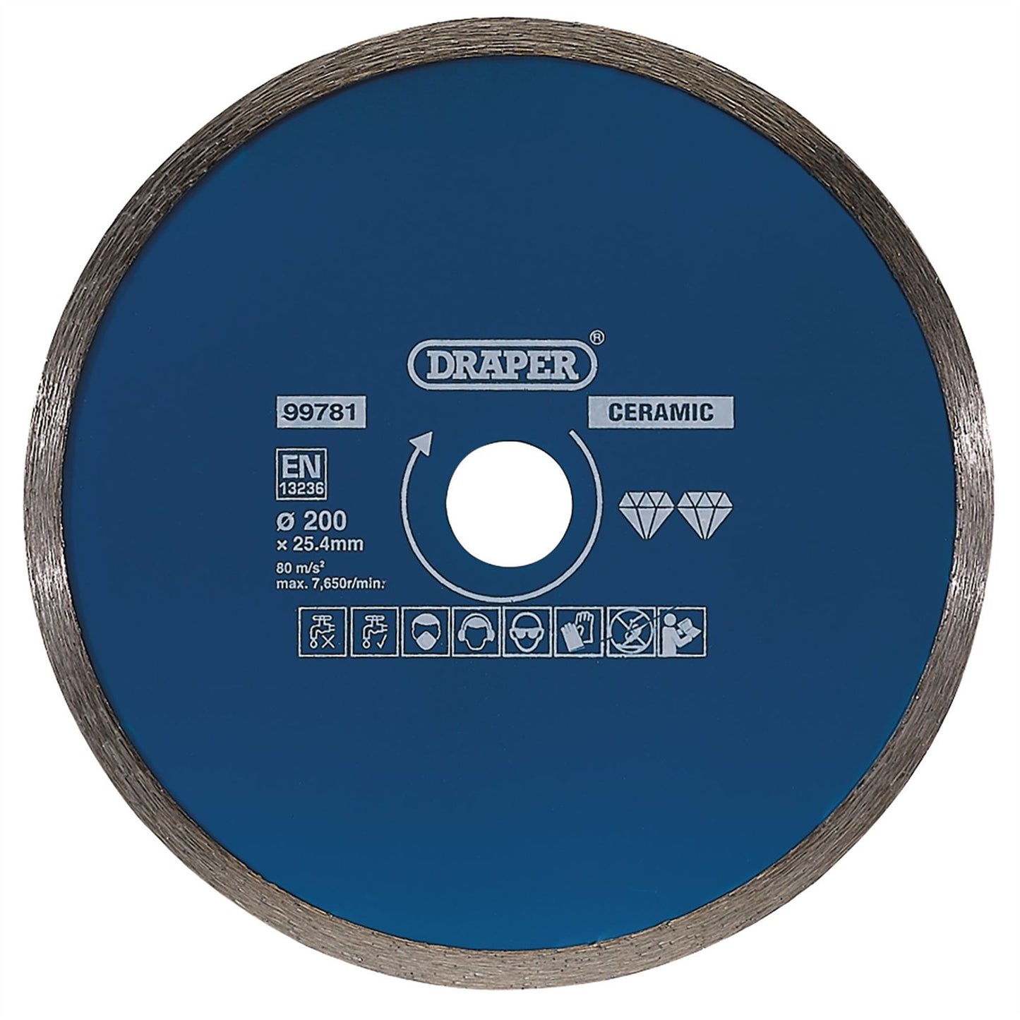 Draper 99781 Continuous Diamond Blade 200mm Draper
