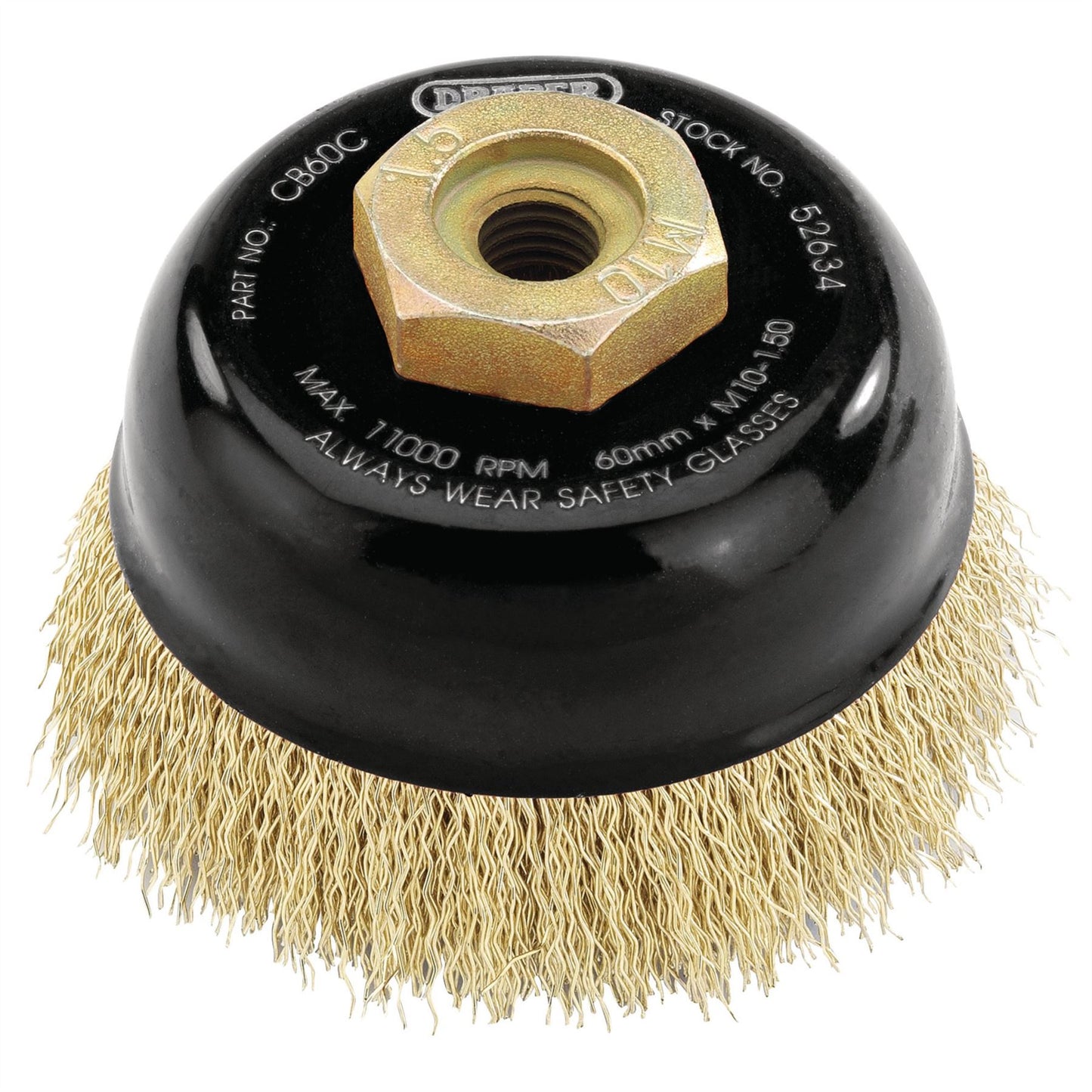 Draper 52634 Expert Brassed Steel Crimped Wire Cup Brush 60mm M10 Draper
