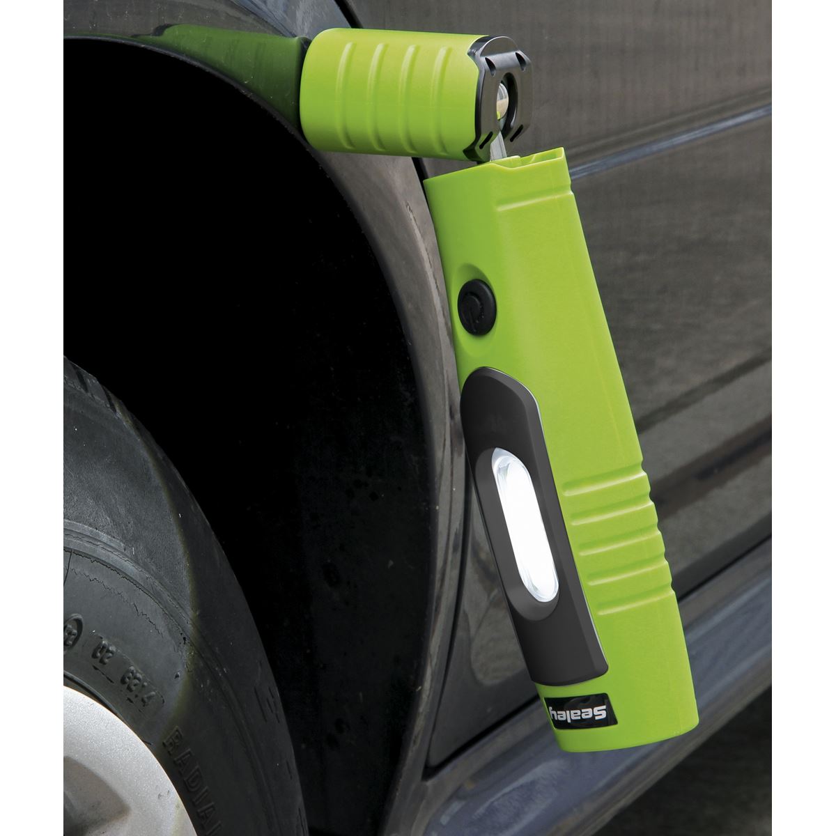 Sealey LED3602G Rechargeable 360° Inspection Lamp 4W & 3W SMD LED Green Lithium-ion Sealey