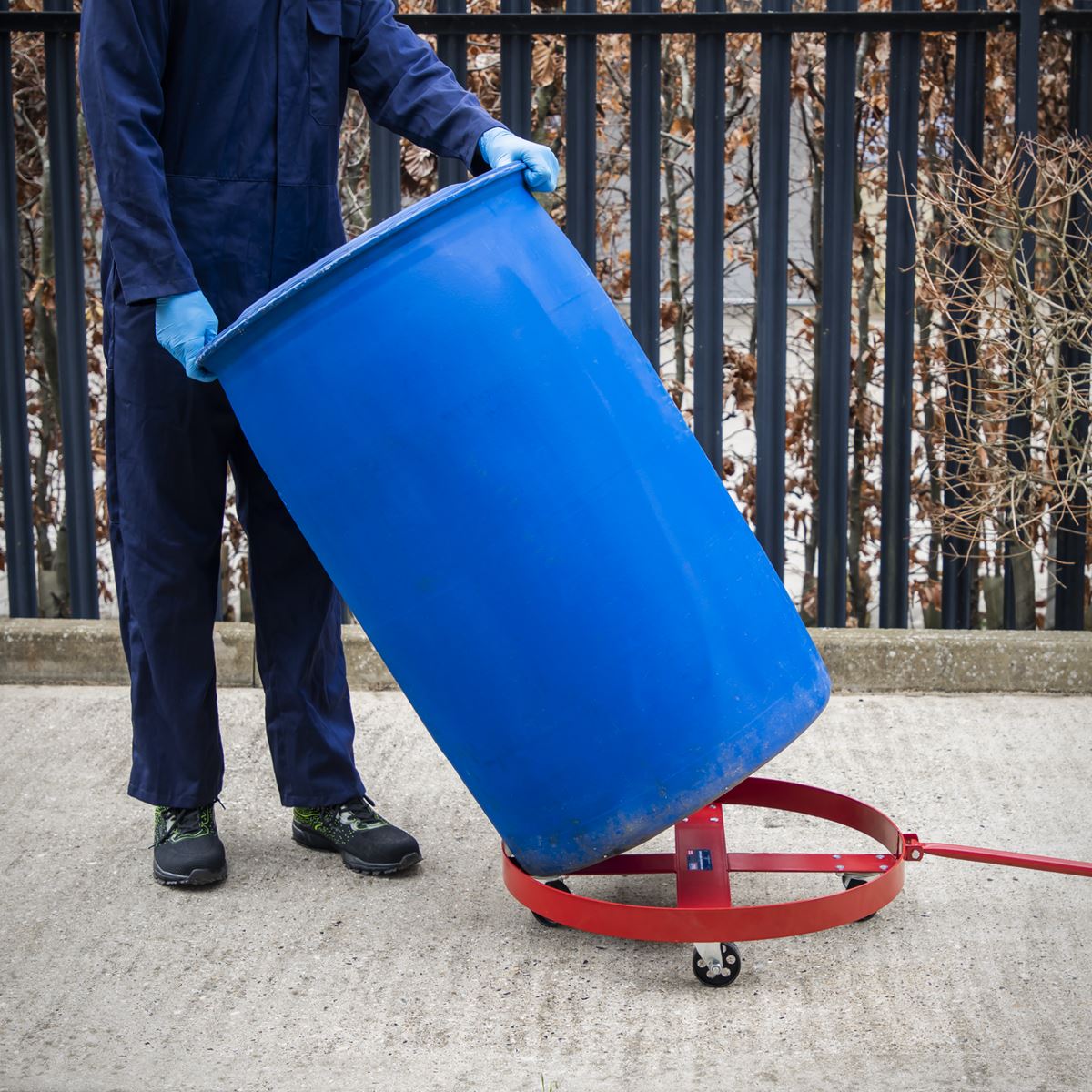 Sealey TP205H Drum Dolly with Handle 205L Sealey