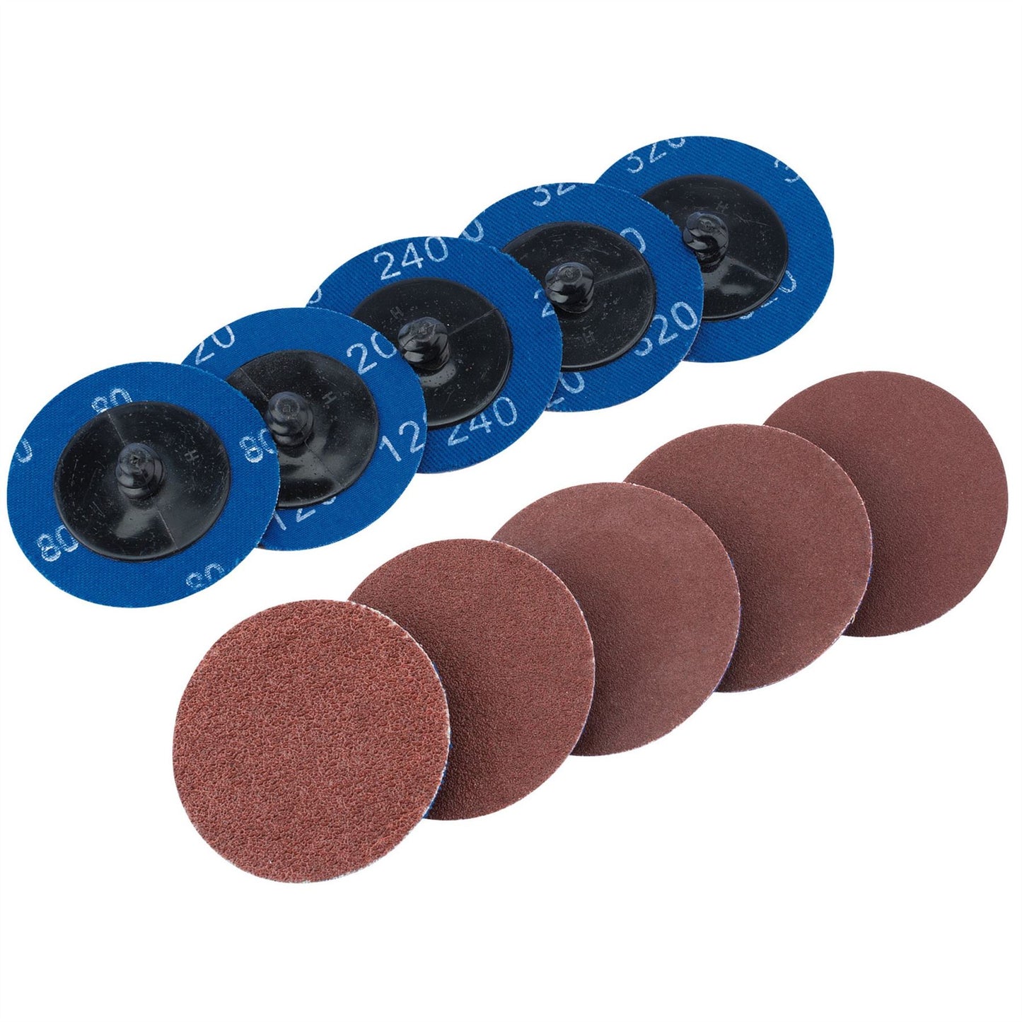 Draper 75615 Assorted Aluminium Oxide Sanding Discs 50mm Pack of 10 Draper