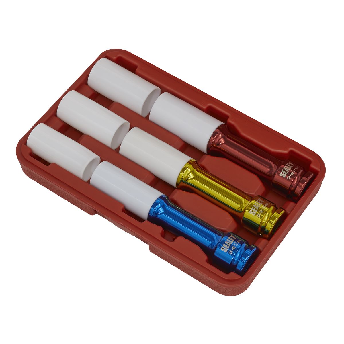 Sealey SX031D Alloy Wheel Long Reach Impact Socket Set 3pc 1/2"Sq Drive Sealey