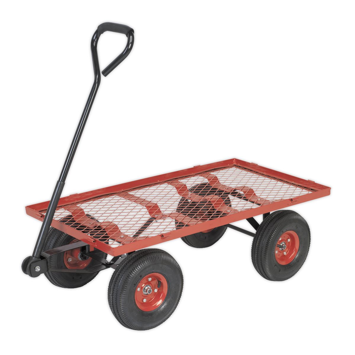 Sealey CST997 Platform Truck with Removable Sides Pneumatic Tyres 200kg Capacity Sealey