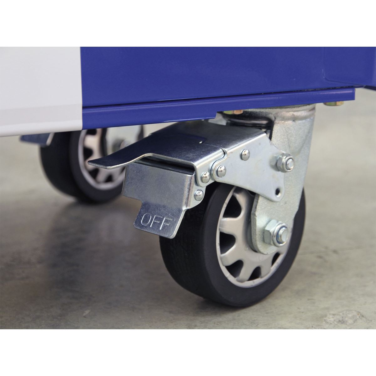 Sealey AP41206BWS Rollcab 6 Drawer Wide Retro Style - Blue with White Stripes Sealey