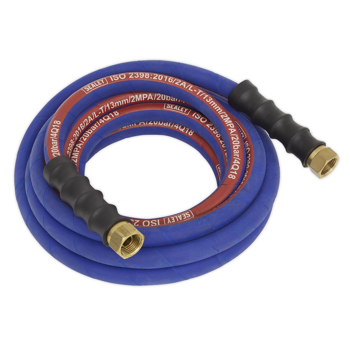 Sealey AH5R/12 Air Hose 5m x Ø13mm with 1/2"BSP Unions Extra-Heavy-Duty Sealey