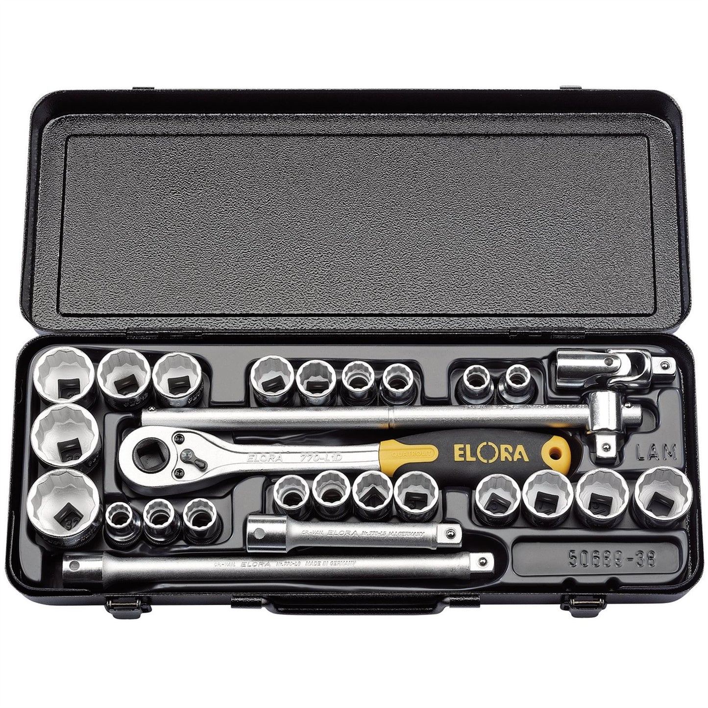 Elora 50650 Metric and Imperial Socket Set 1/2" Sq. Dr. 28 Piece Elora