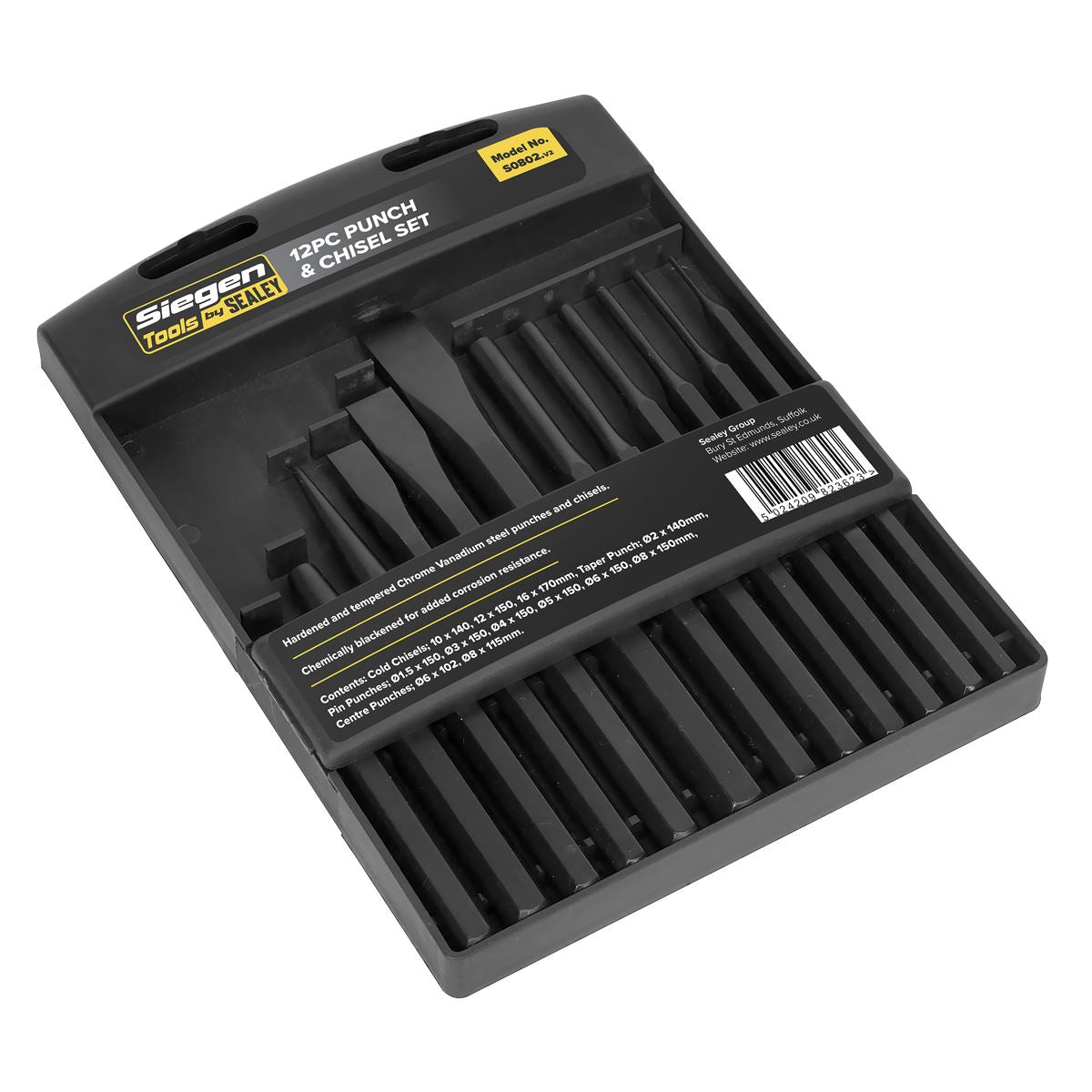 Siegen S0802 Punch & Chisel Set 12pc Siegen