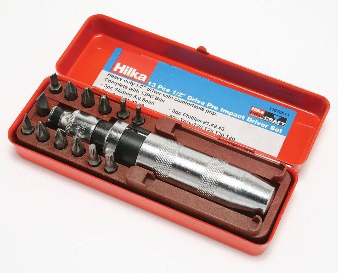Hilka 1/2" Drive Impact Screwdriver Set 13 Piece 11670013 Hilka