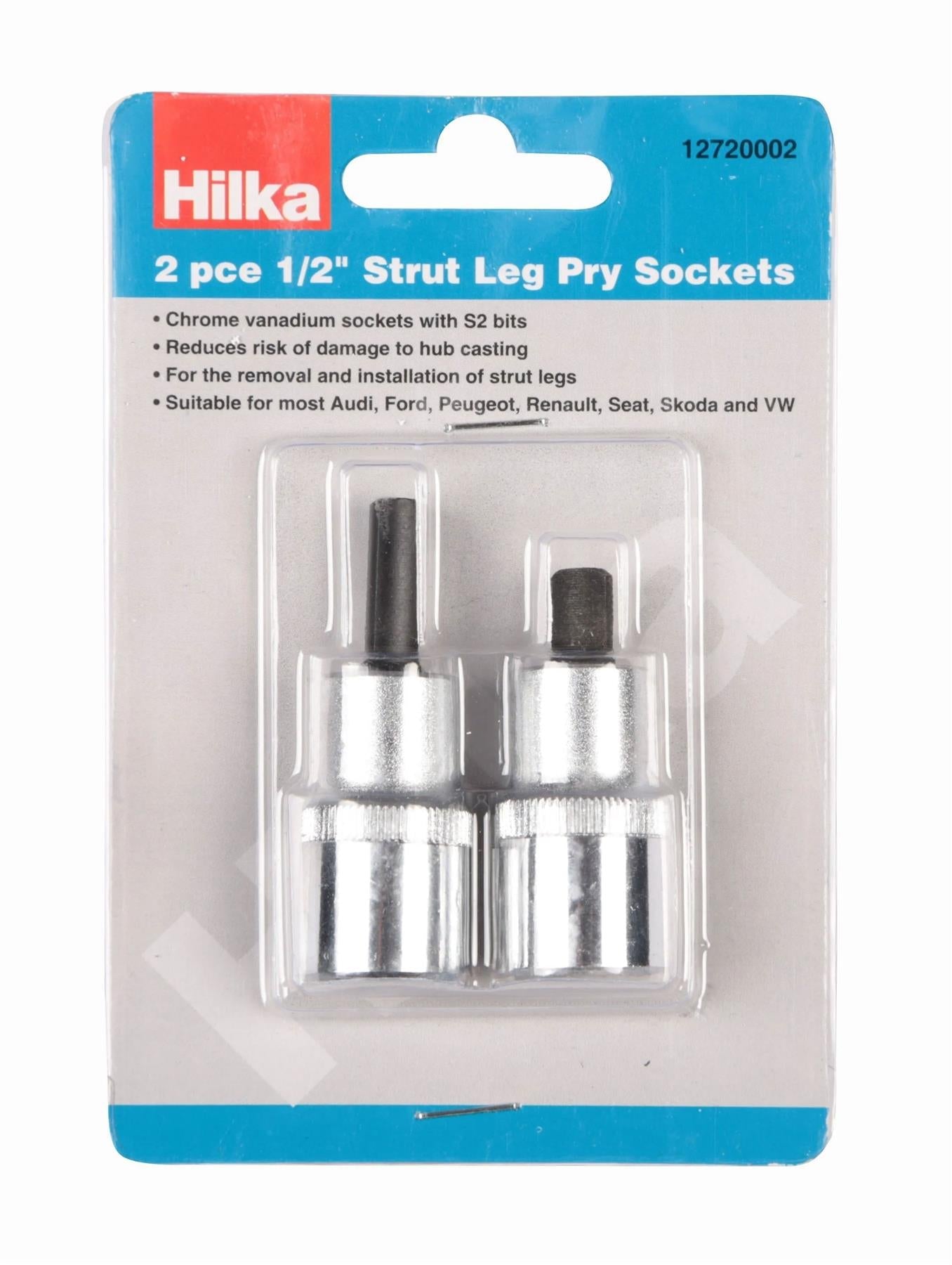 Hilka 1/2" Strut Leg Pry Sockets 2 Piece Set 12720002 Hilka