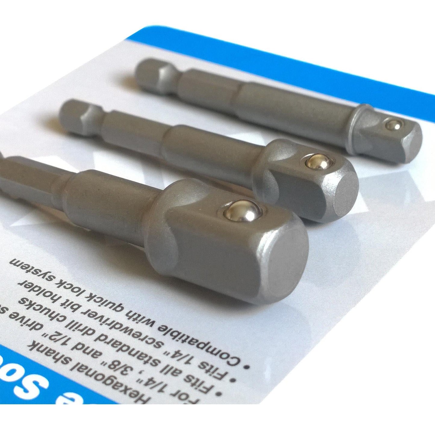 Hilka 3 Piece Drill Socket Adaptor Set Pro Craft 37955003 Hilka