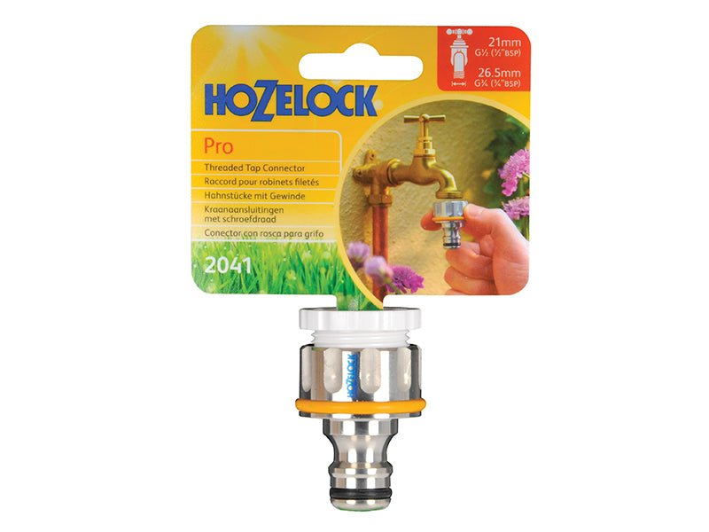 Hozelock 2041 Pro Metal Threaded Tap Connector 12.5-19mm 1/2-3/4in Hozelock