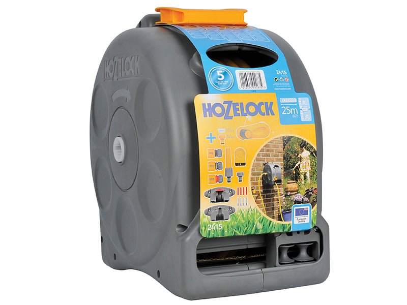 Hozelock 2415 25m 2-in-1 Compact Hose Reel + 25m of Starter Hose Hozelock