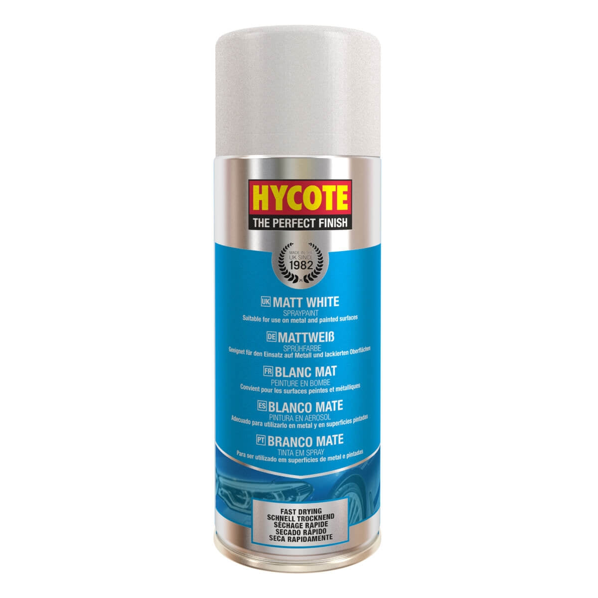 Hycote Matt White Spray Paint 400ml XUK1000 Hycote