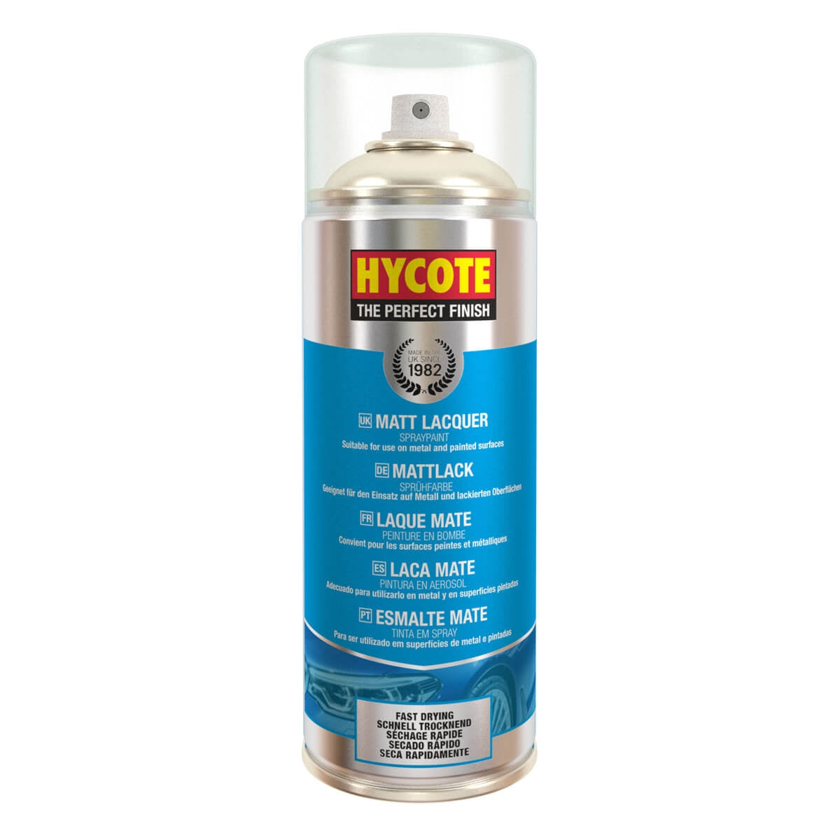 Hycote Clear Matt Lacquer Spray Paint XUK993 (Pack Of 12) 400ml Hycote