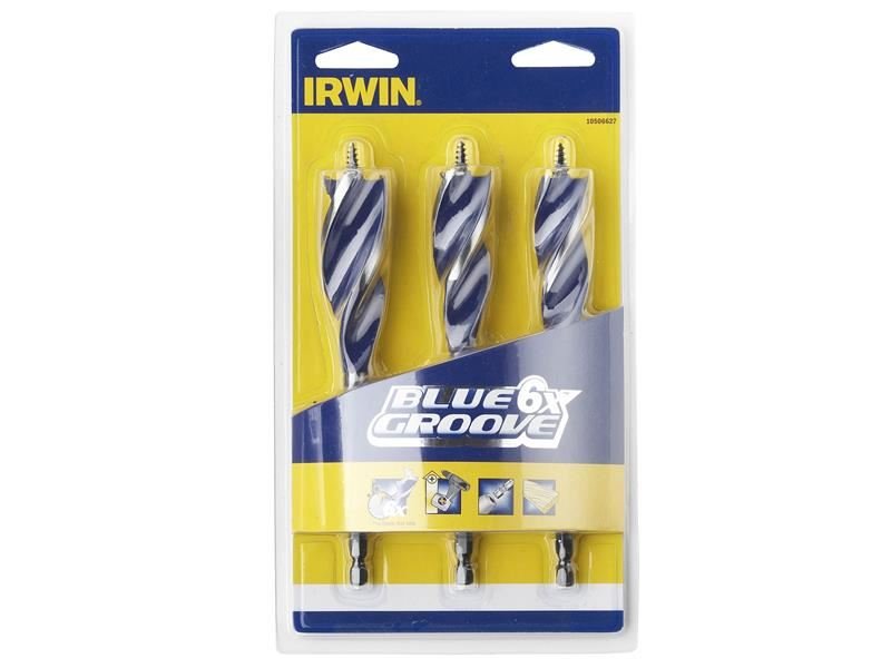 Irwin Blue Groove 6x Wood Drill Bit Set 3 Piece 20-25mm - 10506627 IRWIN