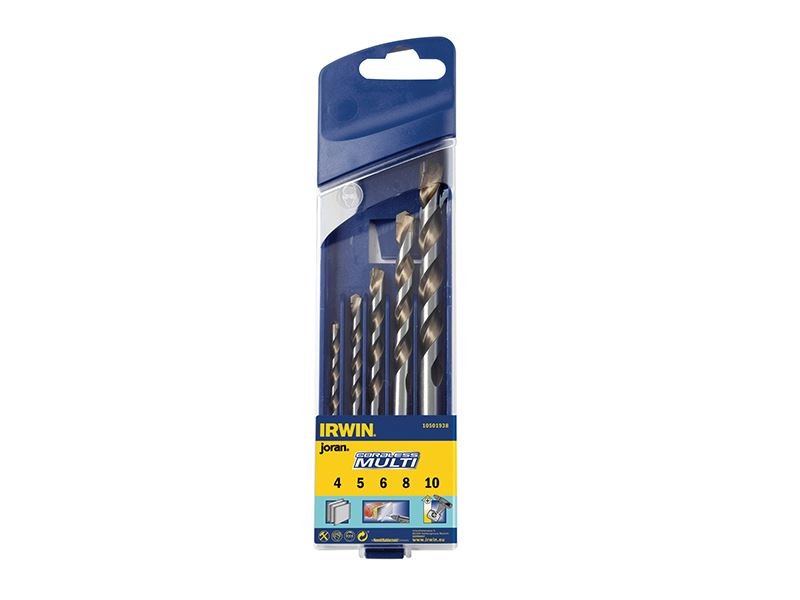 Irwin Cordless Multi-Purpose Drill Bit Set 5 Piece 4-10mm - 10501938 IRWIN