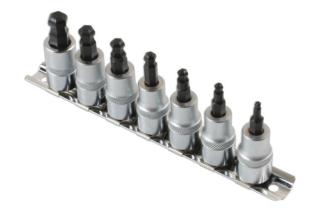 Laser Tools 2179 Ball End Hex Socket Bit Set 3/8"D 7pc Laser Tools