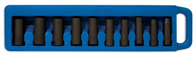 Laser Tools 2424 Deep Impact Socket Set 3/8"D 10pc Laser Tools
