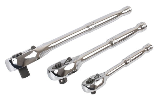 Laser Tools 6421 Standard Ratchet Set 1/4"D, 3/8"D, 1/2"D 3pc Laser Tools