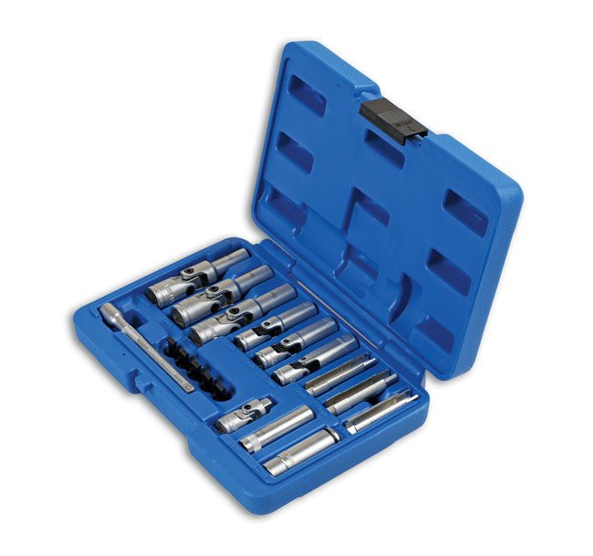 Laser Tools 6424 Specialist Thin Wall Glow Plug Socket Set 1/4"D, 3/8"D 18pc Laser Tools