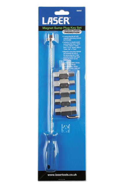 Laser Tools 6652 Magnetic Sump Plug Key Set Laser Tools