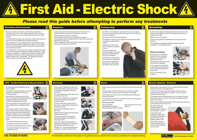 Laser Tools 7575 Electric Shock First Aid Poster Laser Tools