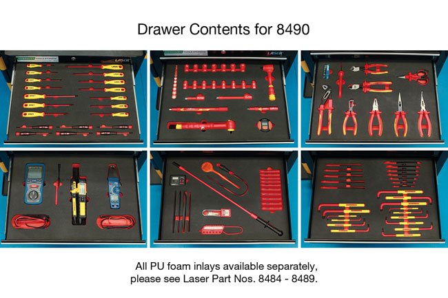 Laser Tools 8490 EV Cabinet with Foam Inlays, Tools & Safety Products Laser Tools