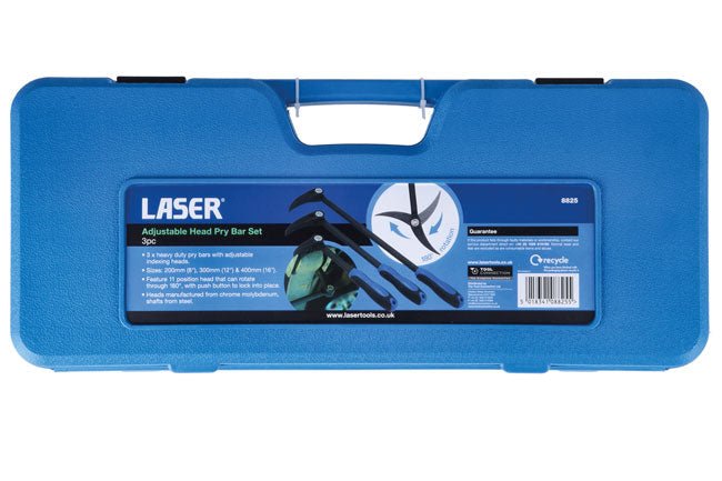 Laser Tools 8825 Adjustable Head Pry Bar Set 3pc Laser Tools