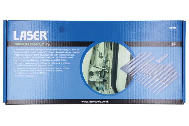 Laser Tools 8869 Punch & Chisel Set 16pc Laser Tools