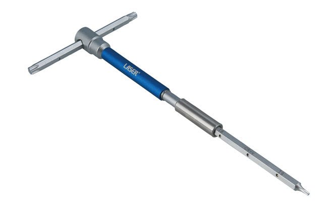 Laser Tools 9115 Interchangeable 3-Way T-Handle Spinner & Star Bit Set - 6pc Laser Tools