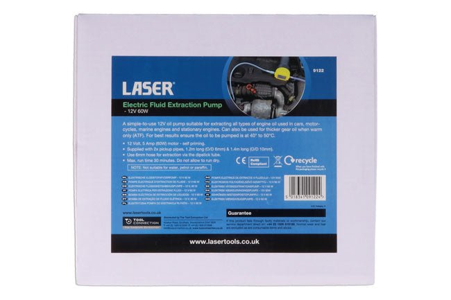 Laser Tools 9122 Electric Fluid Extraction Pump 12V 60W Laser Tools