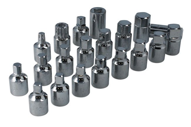 Laser Tools 9128 Oil Filter Cup Wrench & Drain Key Kit - 58pc Laser Tools