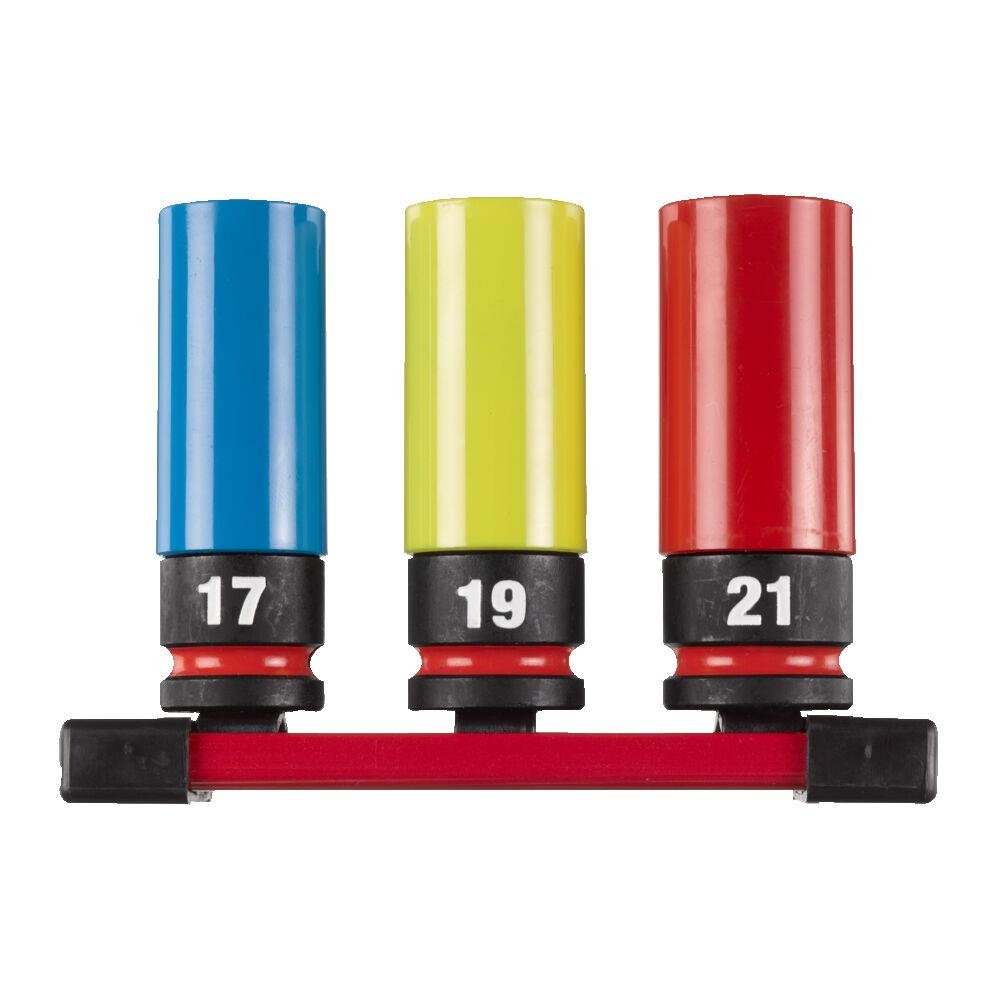 Milwaukee 4932493370 3 Piece ShockWave 1/2" Drive Alloy Wheel Impact Socket Set Milwaukee